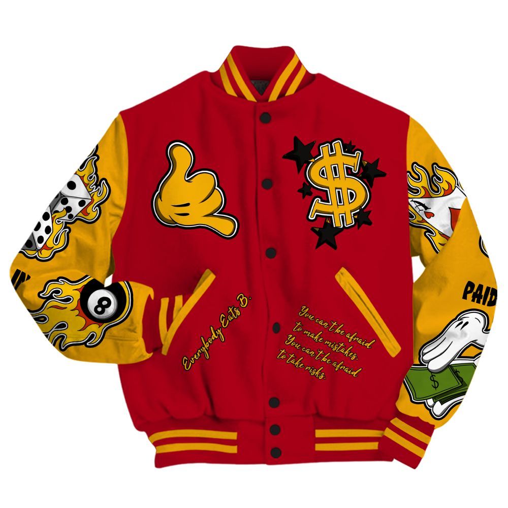 Varsity Jacket To Match Cardinal 7s - Everybody Paid In Full Graphic All Over Print