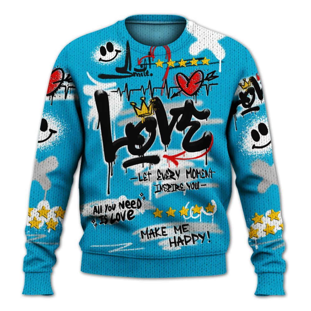 Sweater To Match Ja 3 Jurassic Park Metallic Silver - Happy Love Beats Graffiti Streetwear Graphic