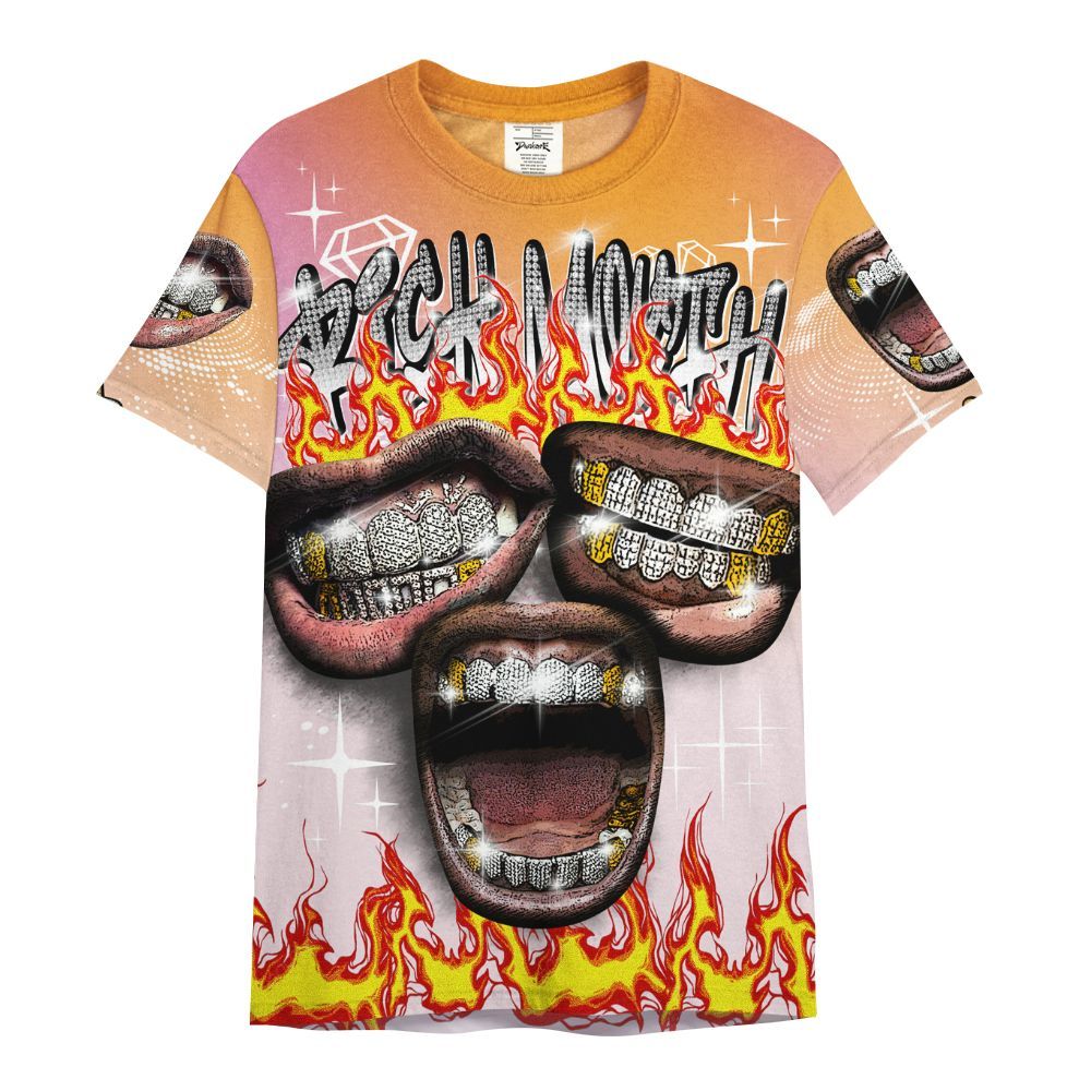 Shirt To Match Book Sunrise 1s - Rich Mouth Fire Rap Retro 90s All Over Print