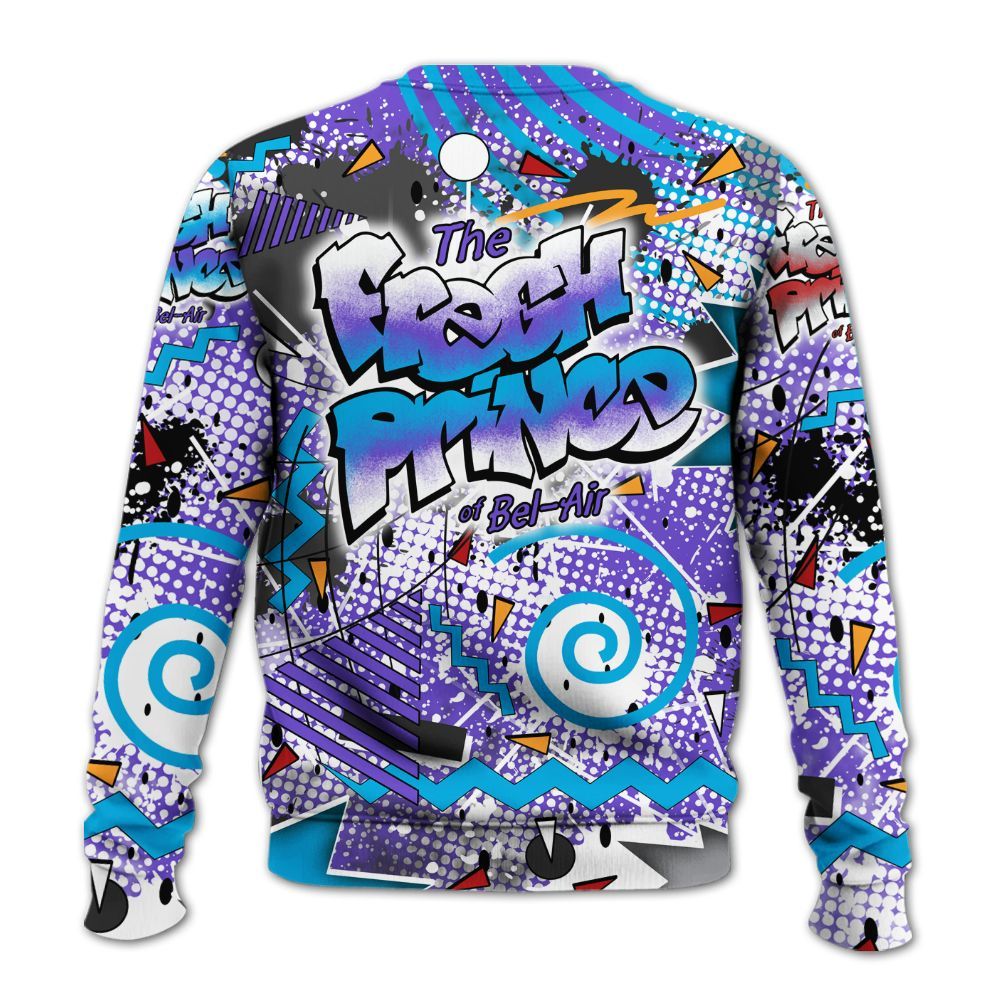 Sweatshirt To Match Retro Aqua 8s - Fresh Sneaker 90s All Over Print