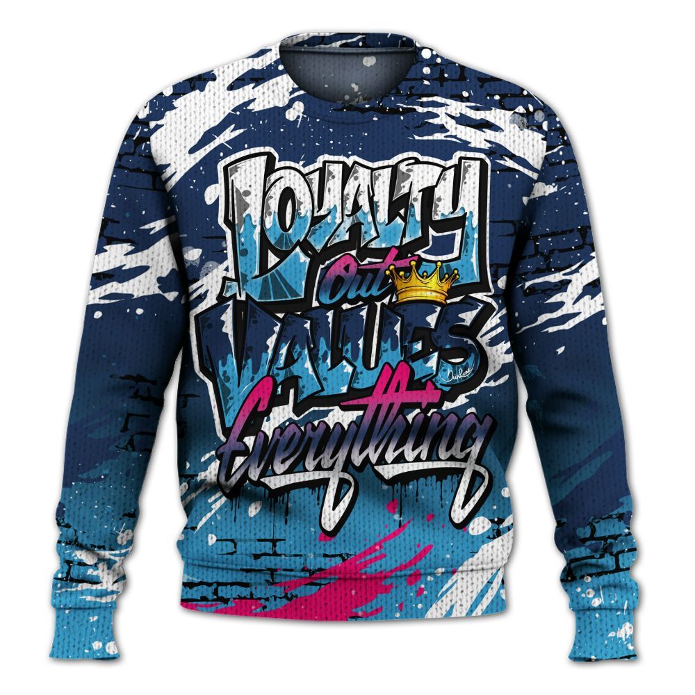 Knitted Sweater To Match Air Max 180 University Blue - Values Of Loyalty Drip