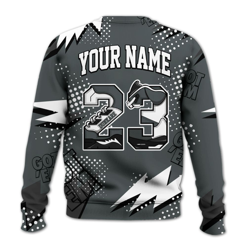 Sweatshirt To Match Black RM Nigel Sylvester 4s - Custom Name Number 23 5s All Over Print