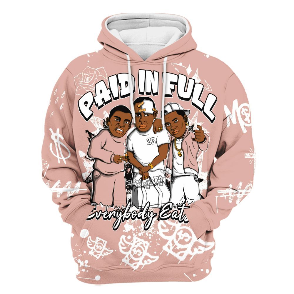 Hoodie To Match Dunk Low Pink Velvet - Everybody Paid In Full Crayon All Over Print