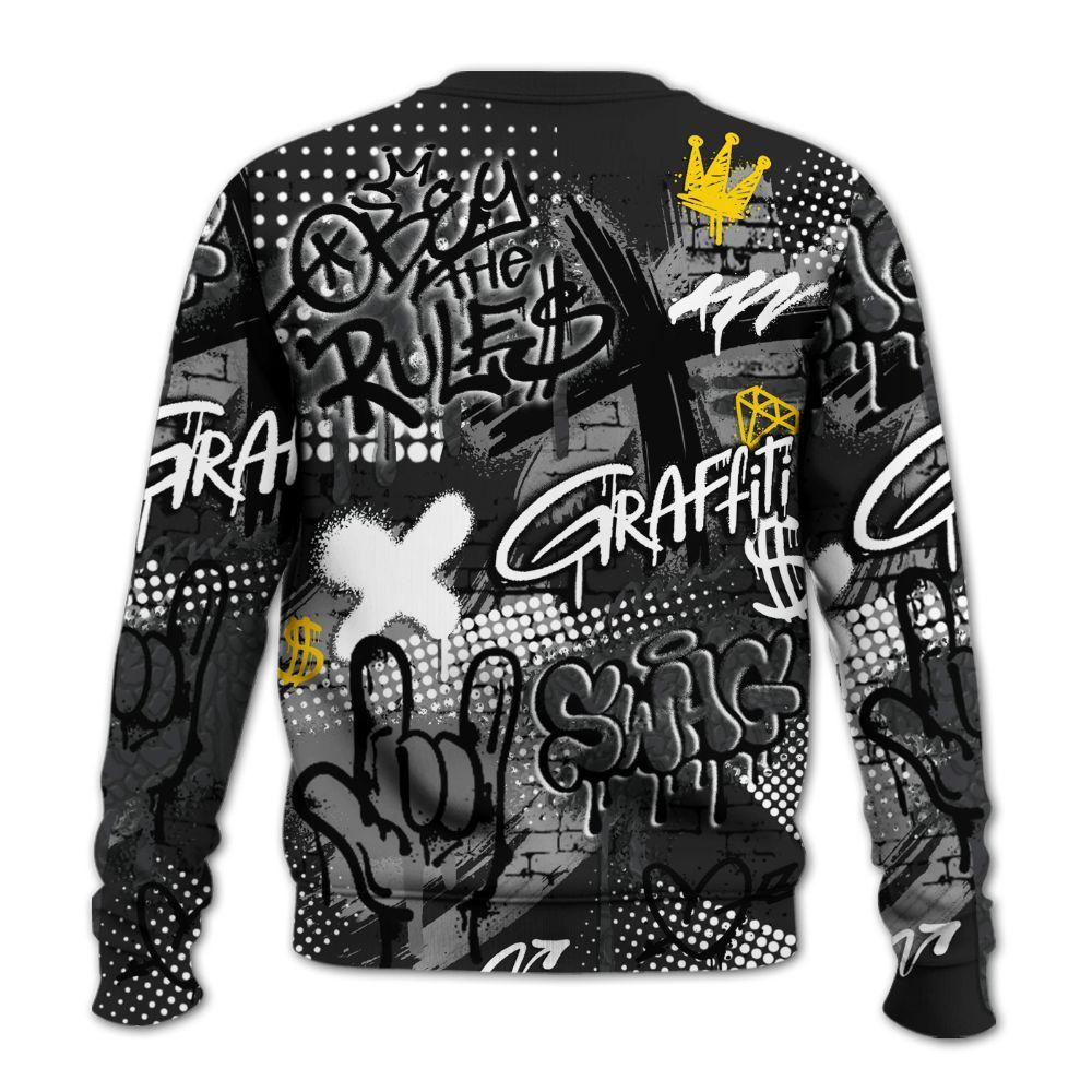 Sweatshirt To Match Black Cat 3s - True It Real Graffiti Streetwear All Over Print