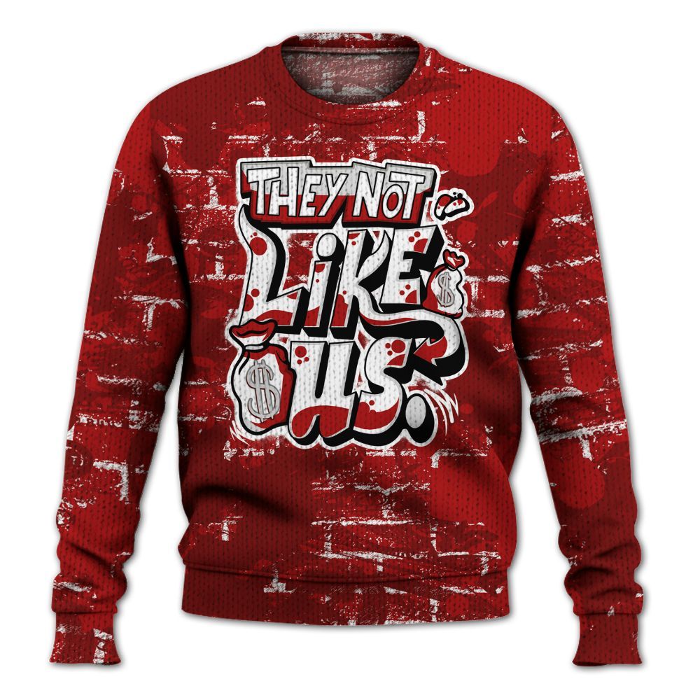Knitted Sweater To Match Red Taxi 12s - Dislike Us Graphic Street Art