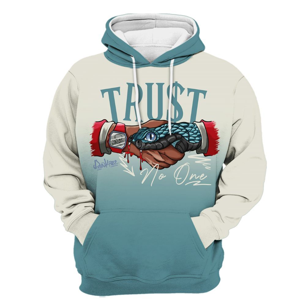 Hoodie To Match Dunk Low Denim Turquoise Royal - Snake Trust No One Drip All Over Print