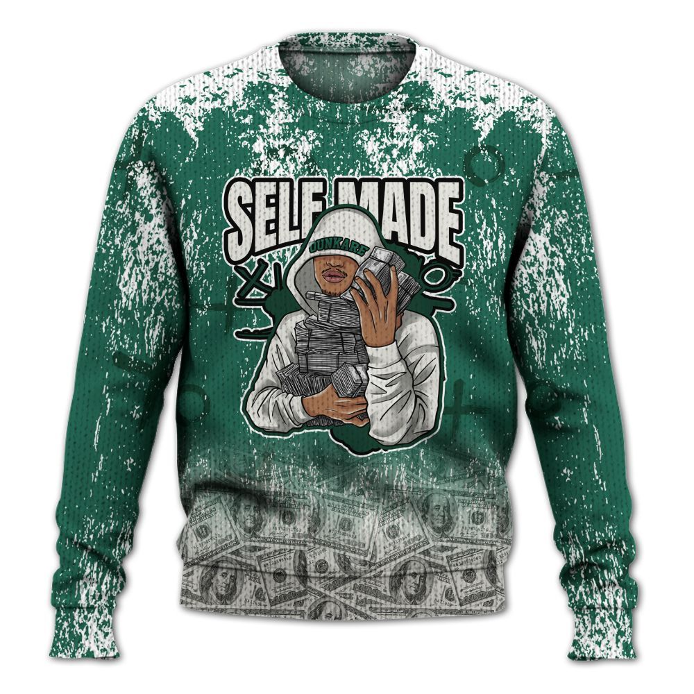 Knitted Sweater To Match Oxidized Green 4s - Selfmade Unique Grunge