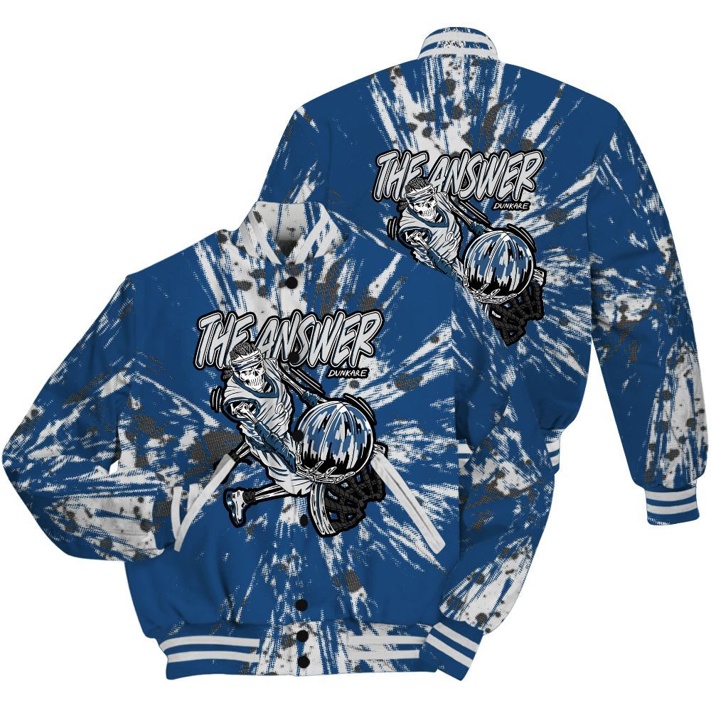 Varsity Jacket To Match High OG Midnight Navy 1s Shirt - The Answer Skeleton Luxury All Over Print