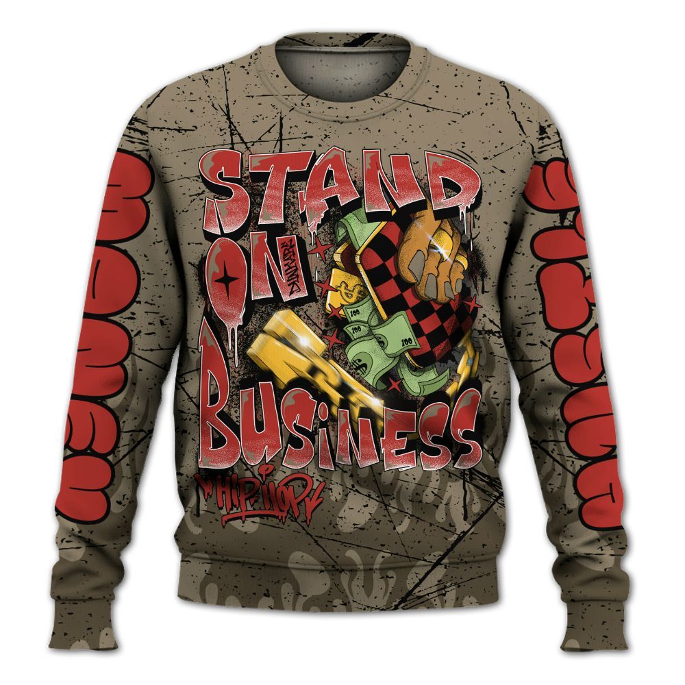 Sweatshirt To Match Olive 9s - Stand Business Graffiti All Over Print
