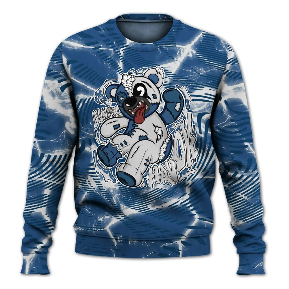 Sweatshirt To Match High OG Midnight Navy 1s - Havok Bear All Over Print