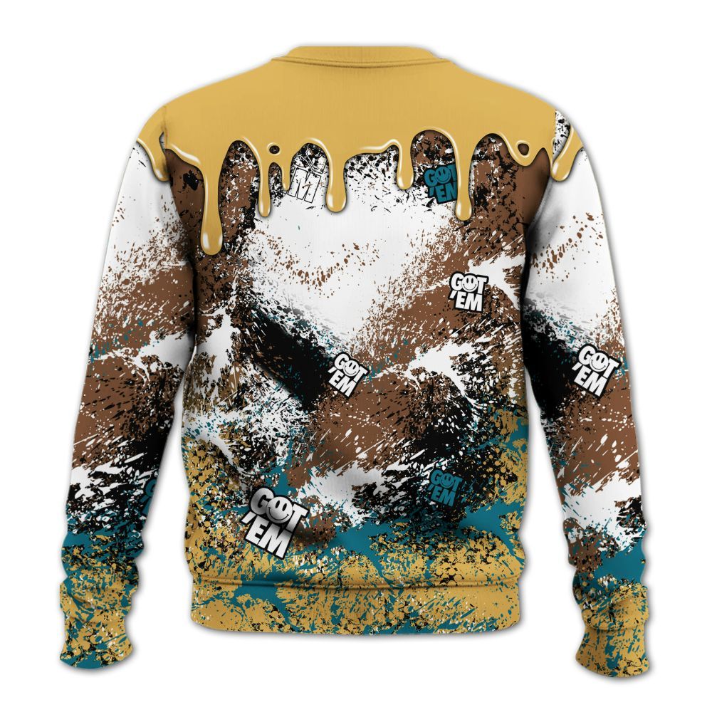 Sweatshirt To Match Retro Cacao Wow 4s - Dripping 23 Drip All Over Print