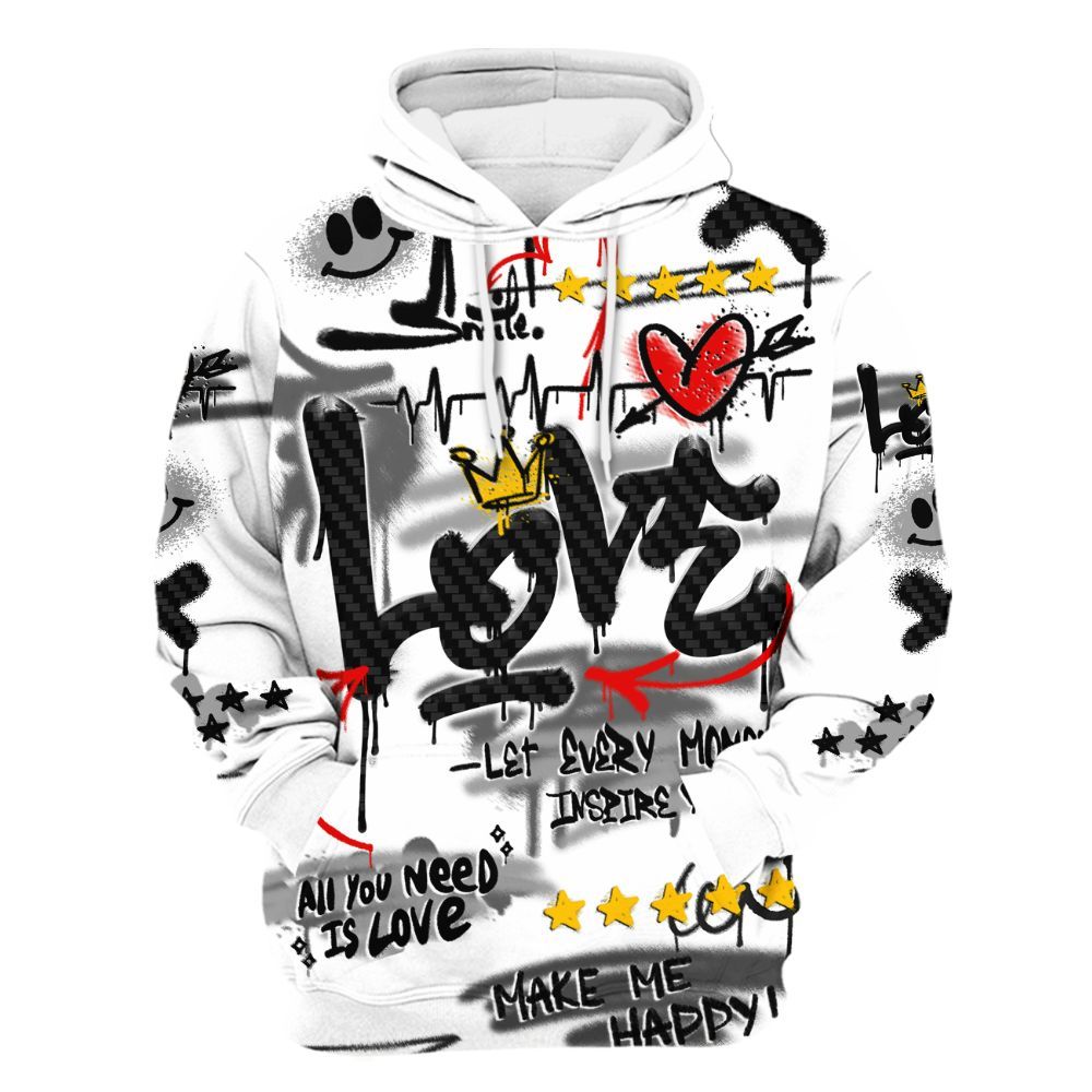Hoodie To Match Kobe 9 EM Protro Halo - Happy Love Beats Graffiti Streetwear All Over Print