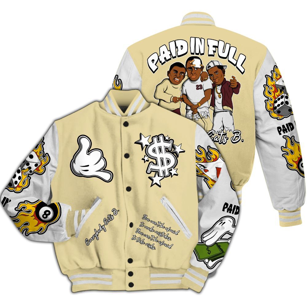 Varsity Jacket To Match Women Phantom 12s - Everybody Paid In Full Graphic All Over Print