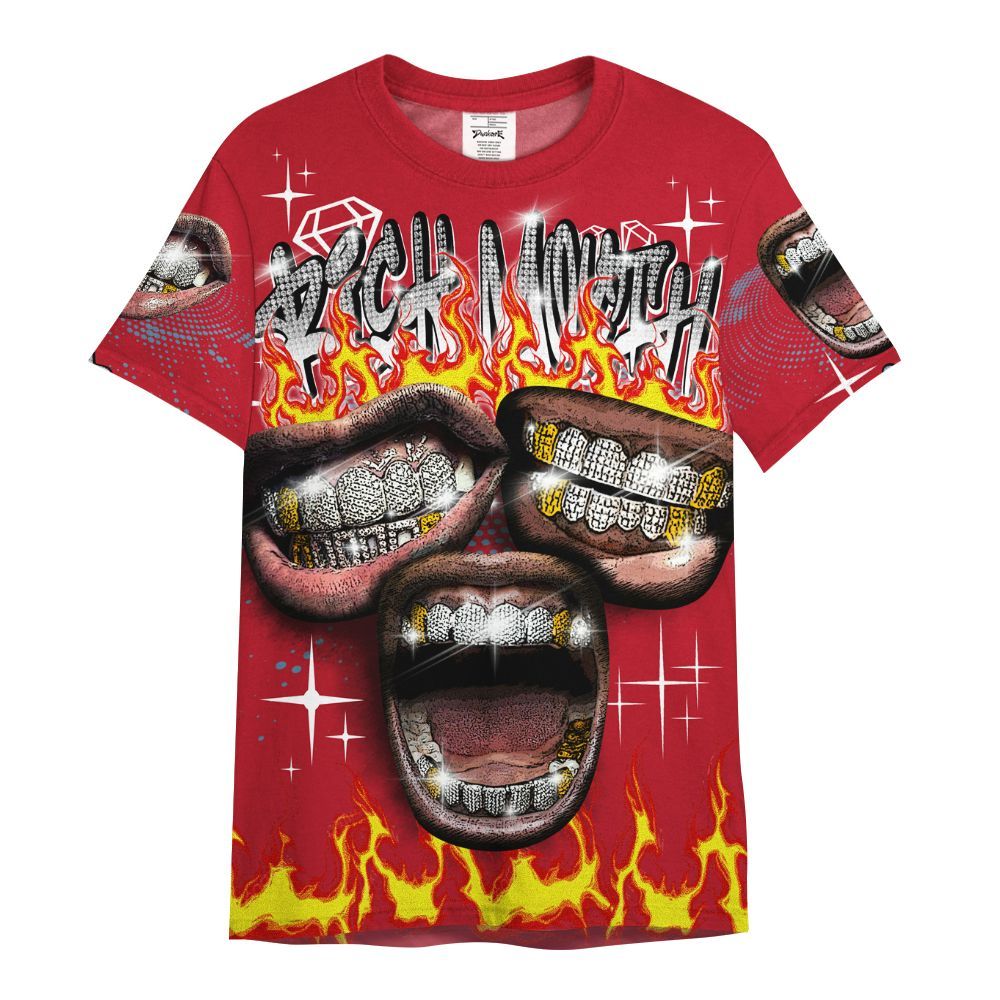 Shirt To Match Retro Raging Bull 5s - Rich Mouth Fire Rap Retro 90s All Over Print