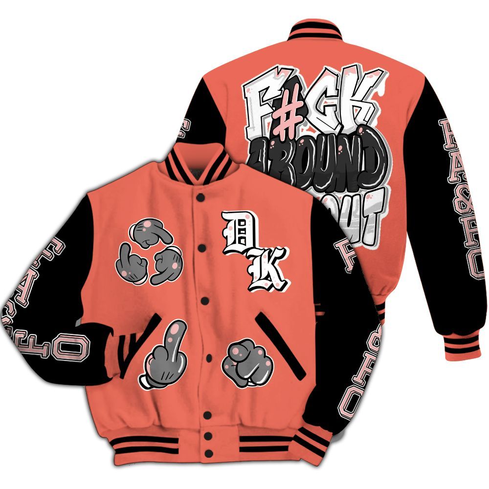 Varsity Jacket To Match Low OG PSG 1s - F Around Find Out Graphic All Over Print