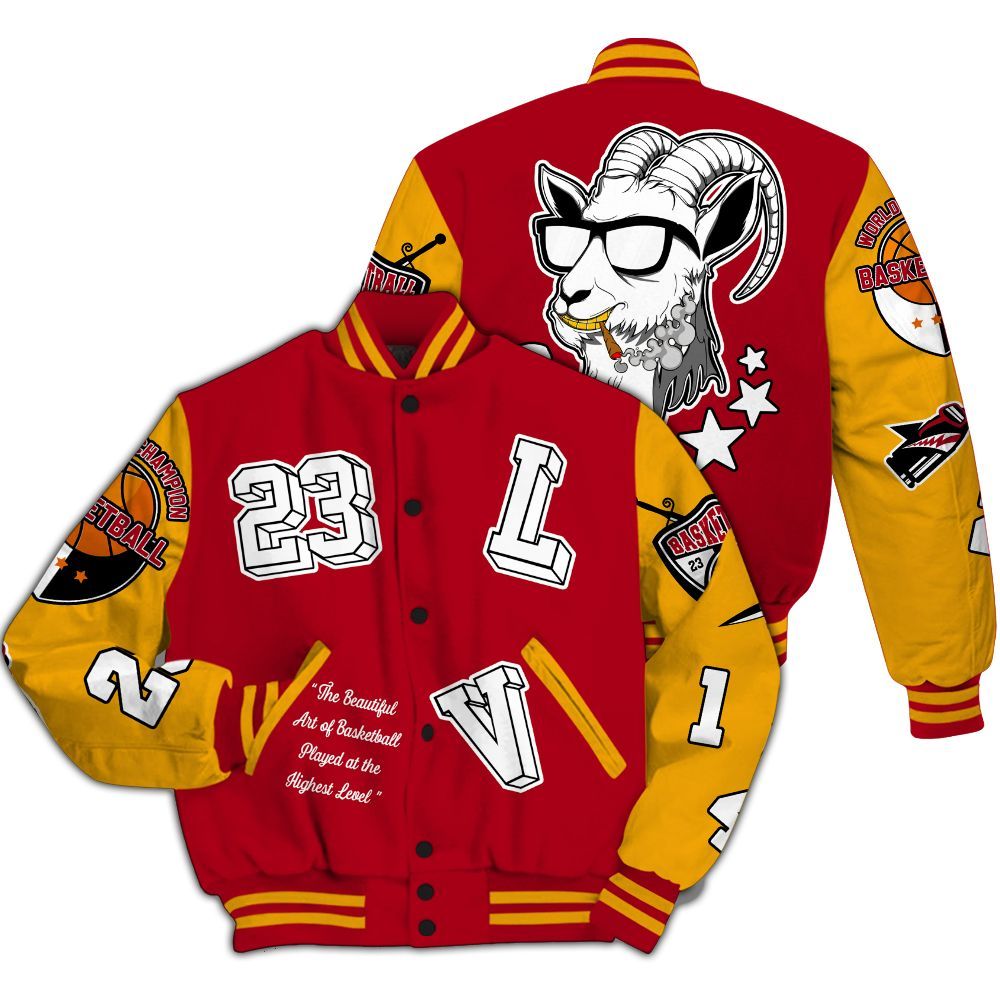 Varsity Jacket To Match Cardinal 7s - The GOAT Got Em Streetwear All Over Print