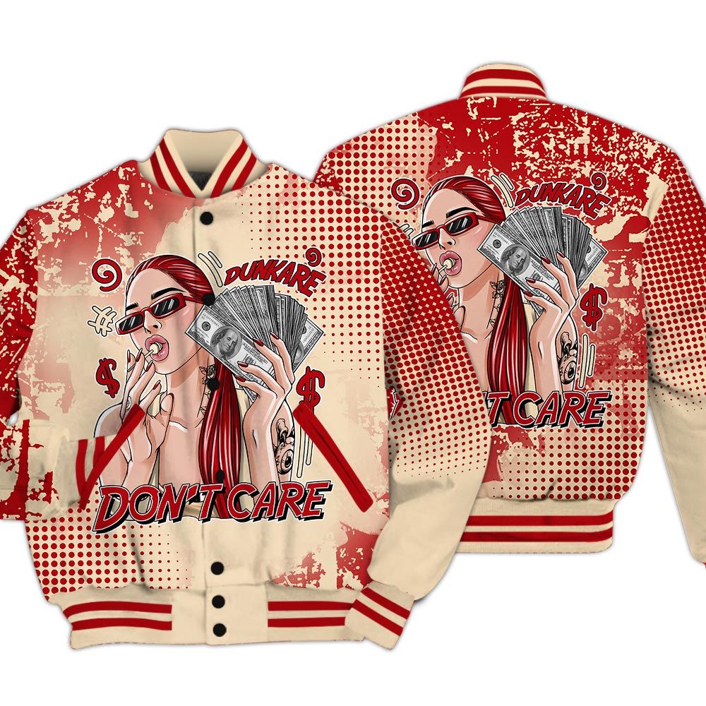 Varsity Jacket To Match Dunk Low Strawberry Waffle - IDC Unique Glitch Dot Varsity Jacket Unisex