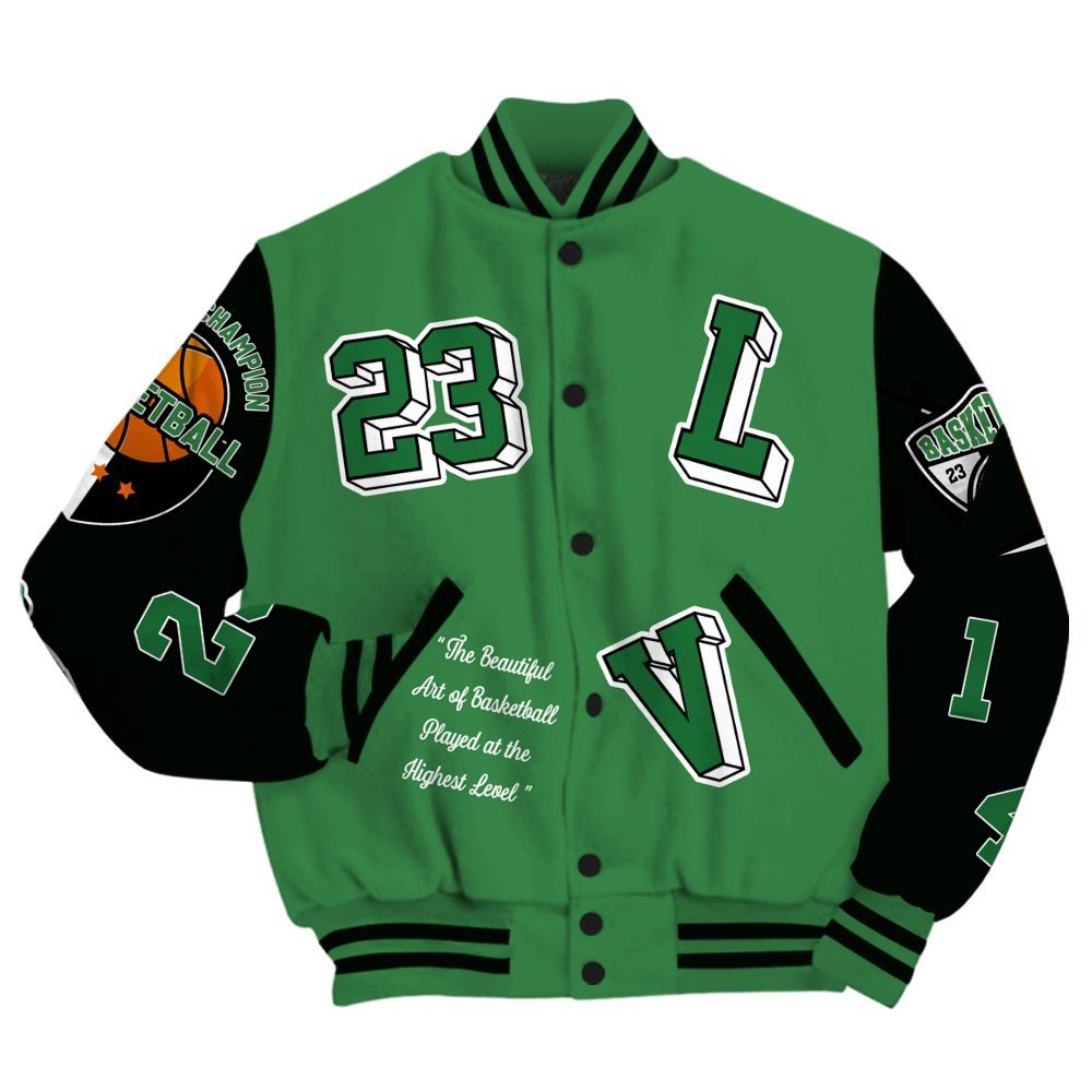 Varsity Jacket To Match Lucky Green 1s - The GOAT Got Em Streetwear All Over Print