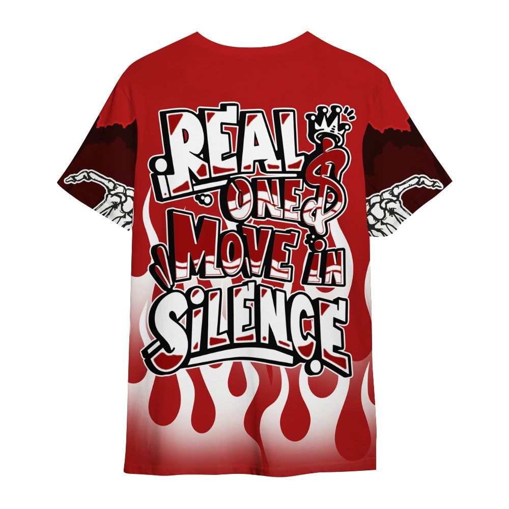 Shirt To Match Low Terror White University Red 1s - Ones Move In Silence Graphic Trapped All Over Print