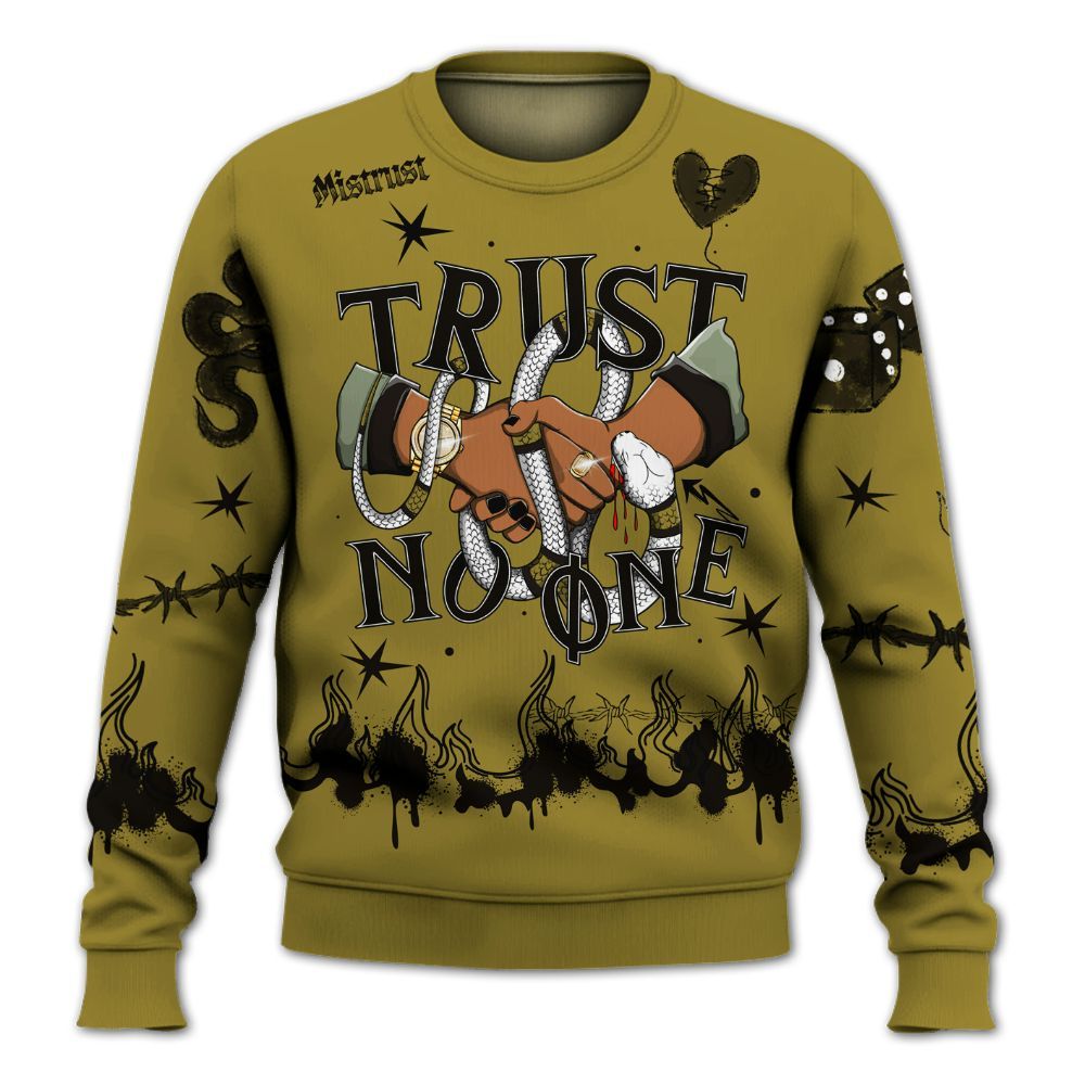 Sweatshirt To Match Air Flightposite Metallic Gold - Trust No One Snake-Bite Doodle Crayon All Over Print