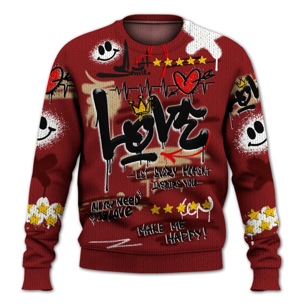 Sweater To Match Bin 23 3s - Happy Love Beats Graffiti Streetwear Graphic