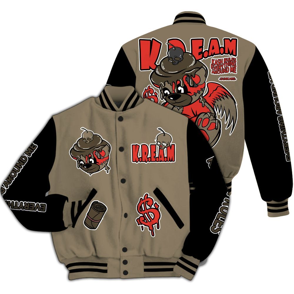 Varsity Jacket To Match Olive 9s - Loot Bear All Over Print