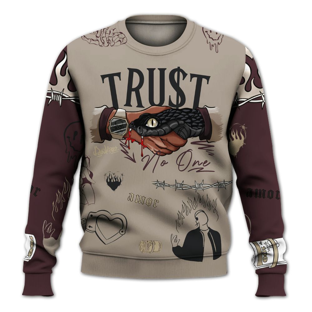 Sweatshirt To Match AMM Retro Phantom 4s - Snake Trust No One All Over Print
