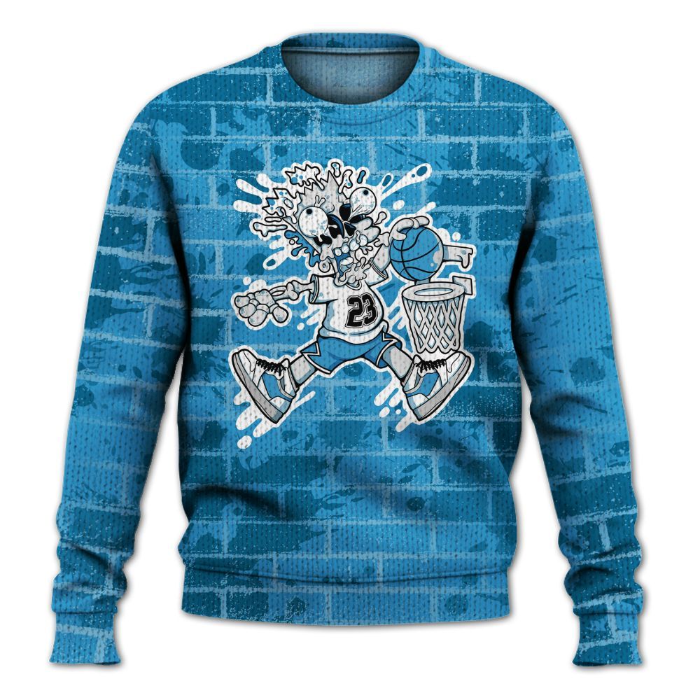 Knitted Sweater To Match Powder Blue 9s - 85's Dunks Graphic Halloween