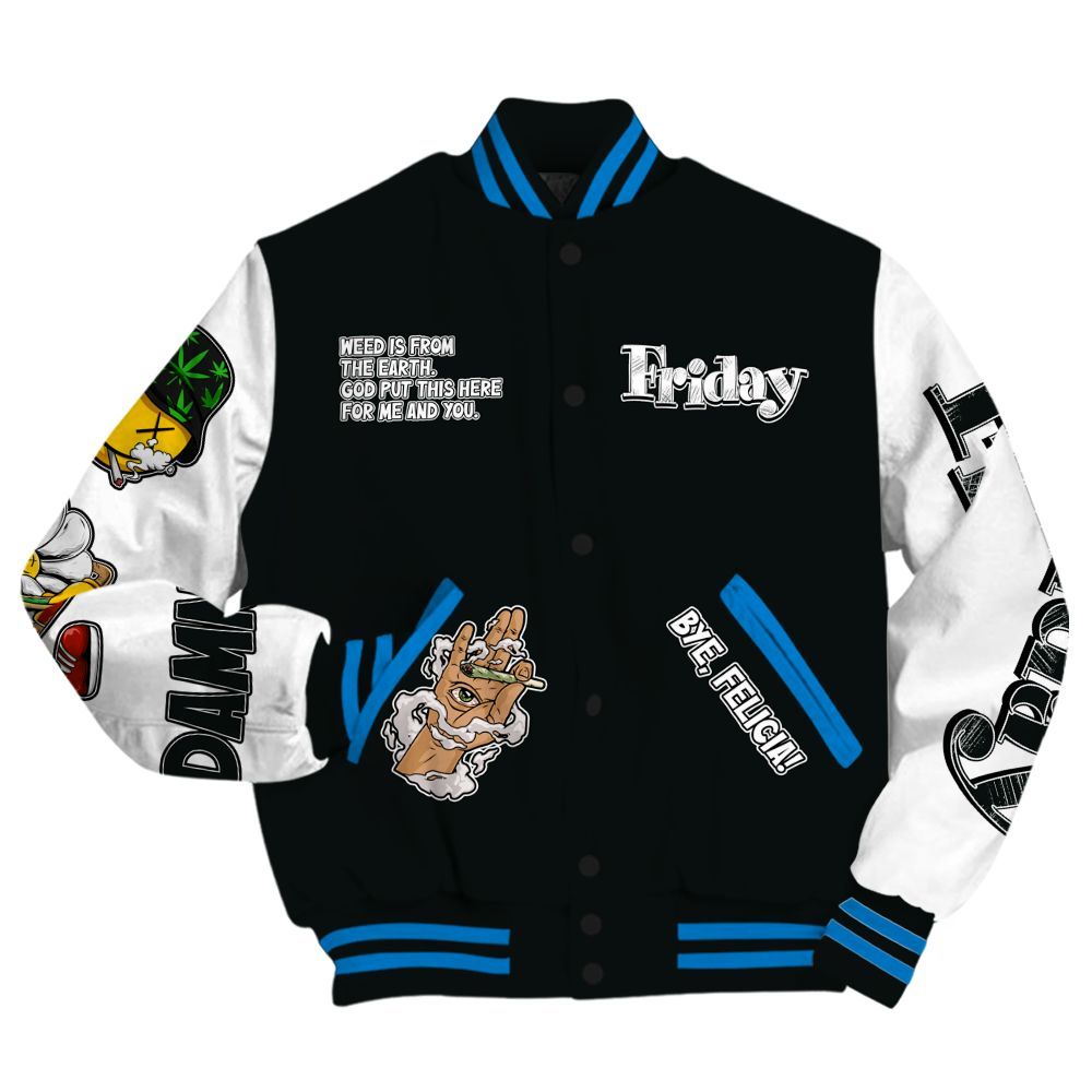 Varsity Jacket To Match High OG FragmentxULA White Black 1s - Friday Sneaker Stress Style All Over Print