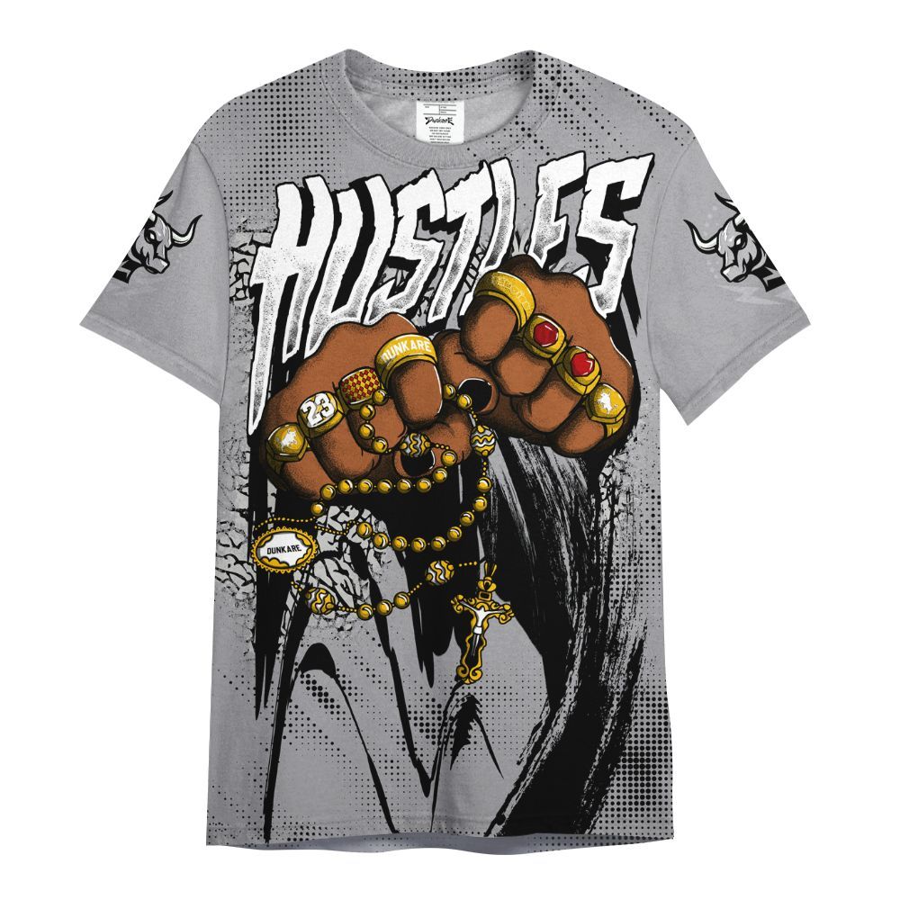 Shirt To Match Cement Grey 3s - Hustle Make Money All Over Print