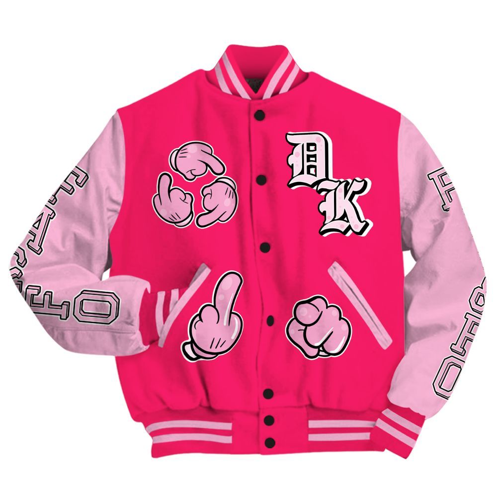 Varsity Jacket To Match Air VaporMax Plus Triple Pink - F Around Find Out Graphic All Over Print
