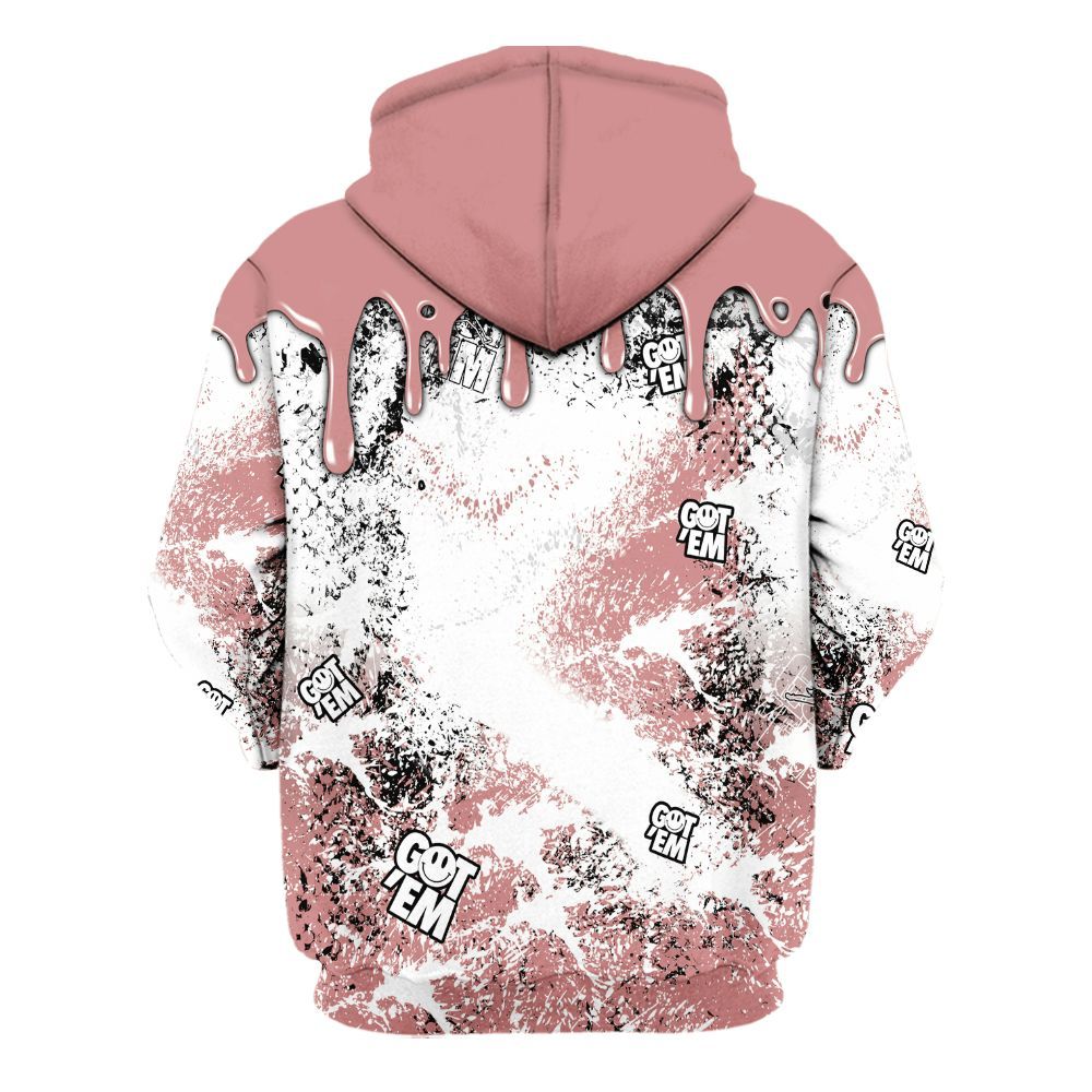 Hoodie To Match Low OG Rust Pink 1s - Dripping 23 Drip All Over Print