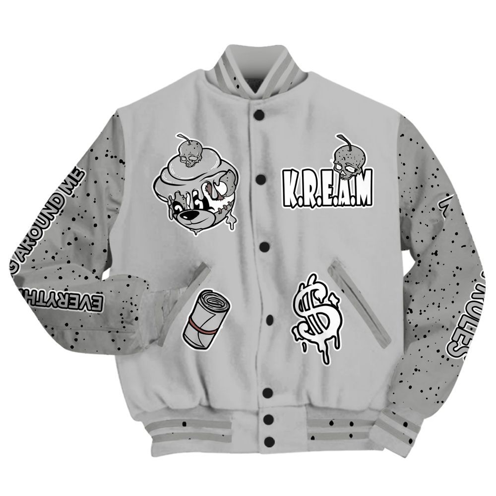 Varsity Jacket To Match Retro White Oreo 4s - Loot Bear All Over Print
