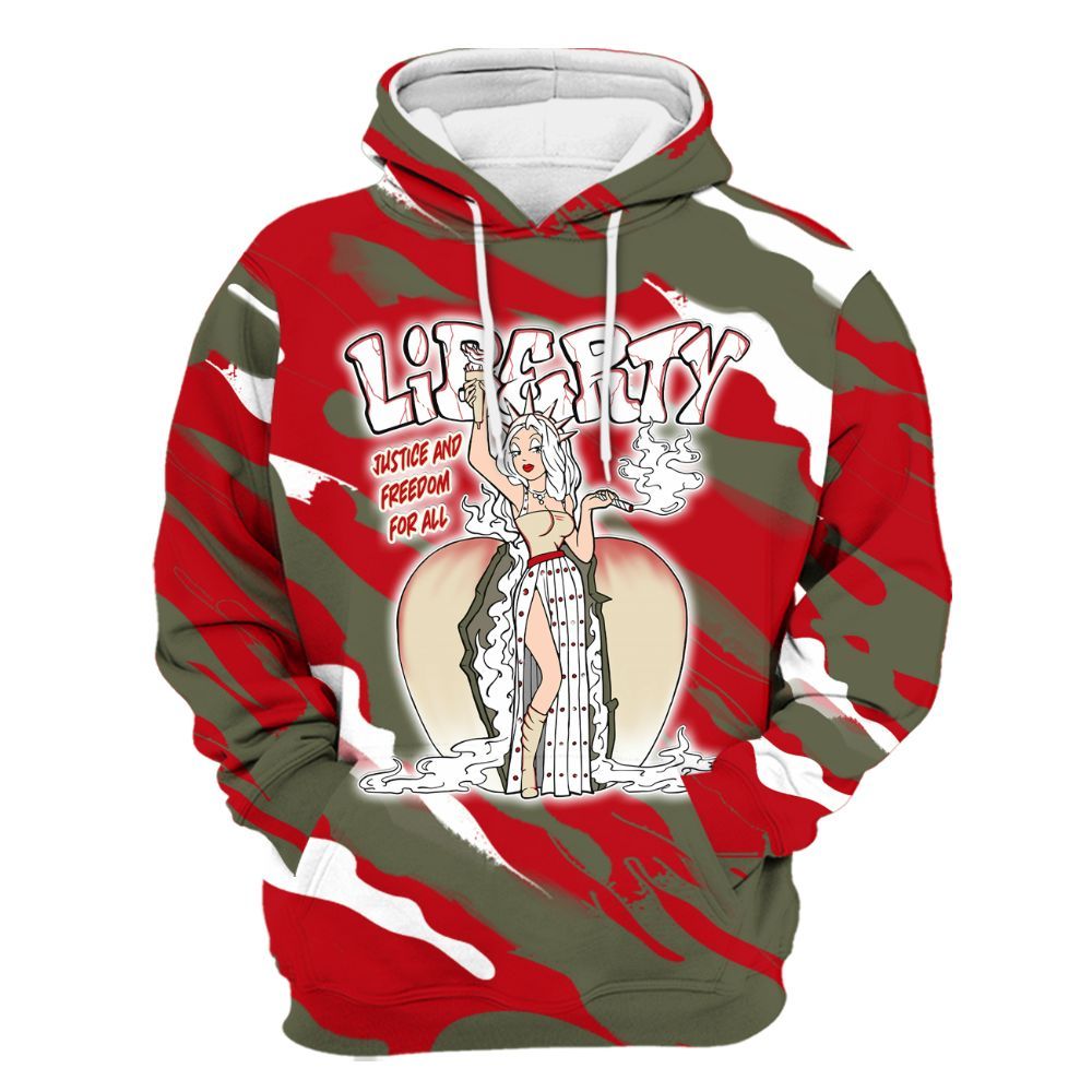 Hoodie To Match Travis Scott Low OG Medium Olive 1s - Midwest Cartoon Colored All Over Print