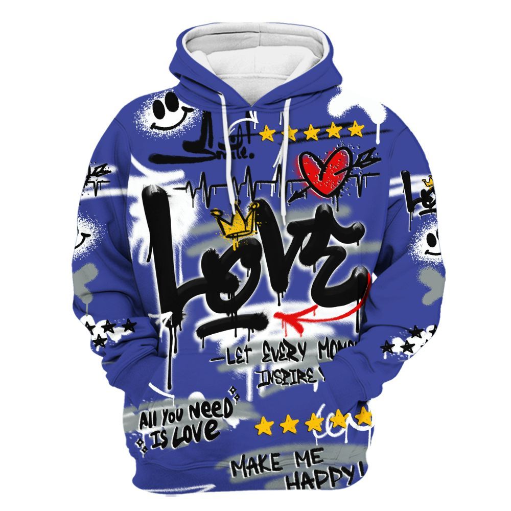 Hoodie To Match Shox TL Royal - Happy Love Beats Graffiti Streetwear All Over Print