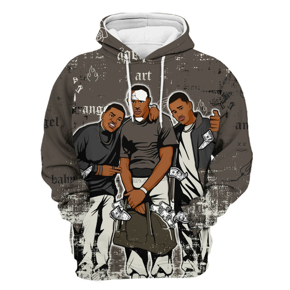 Hoodie To Match Cave Stone 4s - Paid In Full Money All Over Print
