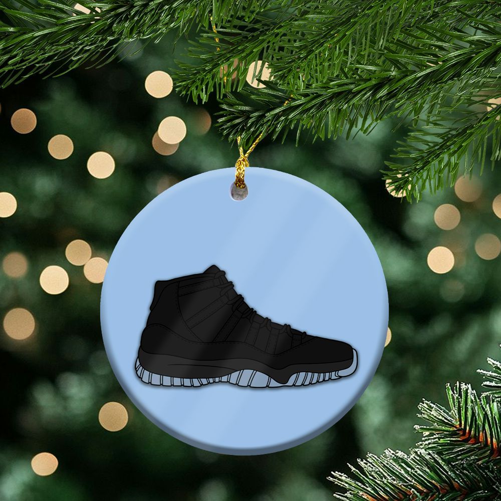 Retro Gamma Blue 11s Ceramic Ornaments