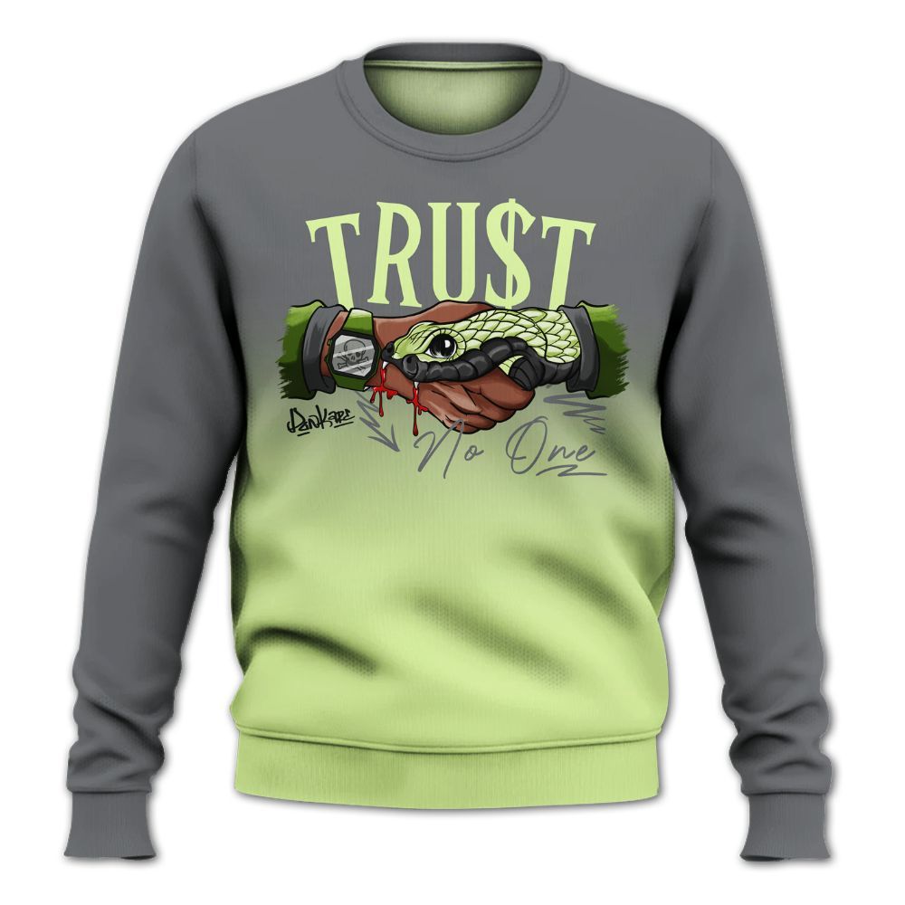 Sweatshirt To Match Smoke Grey Volt TR 1s - Snake Trust No One Drip All Over Print