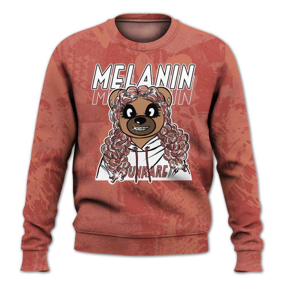 Sweatshirt To Match Dune Red 13s - Pigments Bear Heart Grunge All Over Print