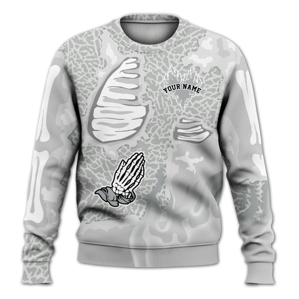 Sweatshirt To Match Retro Pure Money 3s - Dislike Us Graphic Burning Custom Name All Over Print