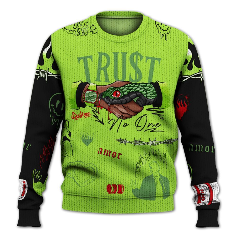 Knitted Sweater To Match Kobe 6 SE Grinch - Snake Trust No One