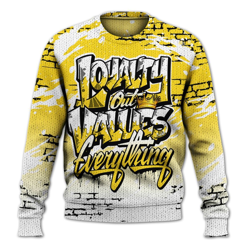 Knitted Sweater To Match Retro Thunder 4s - Values Of Loyalty Drip