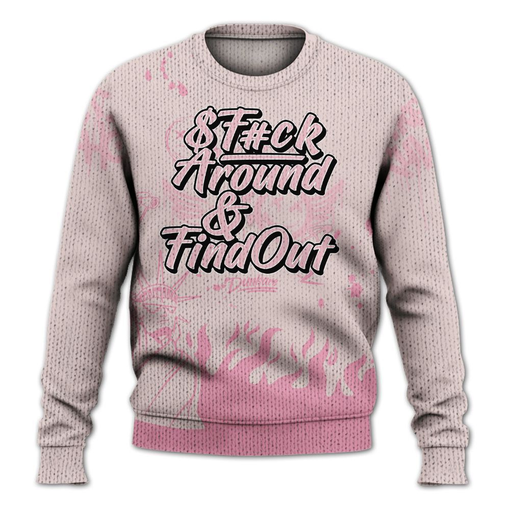 Knitted Sweater To Match Dunk Low KD 17 Aunt Pearl - Graphic Fck Around Find Out