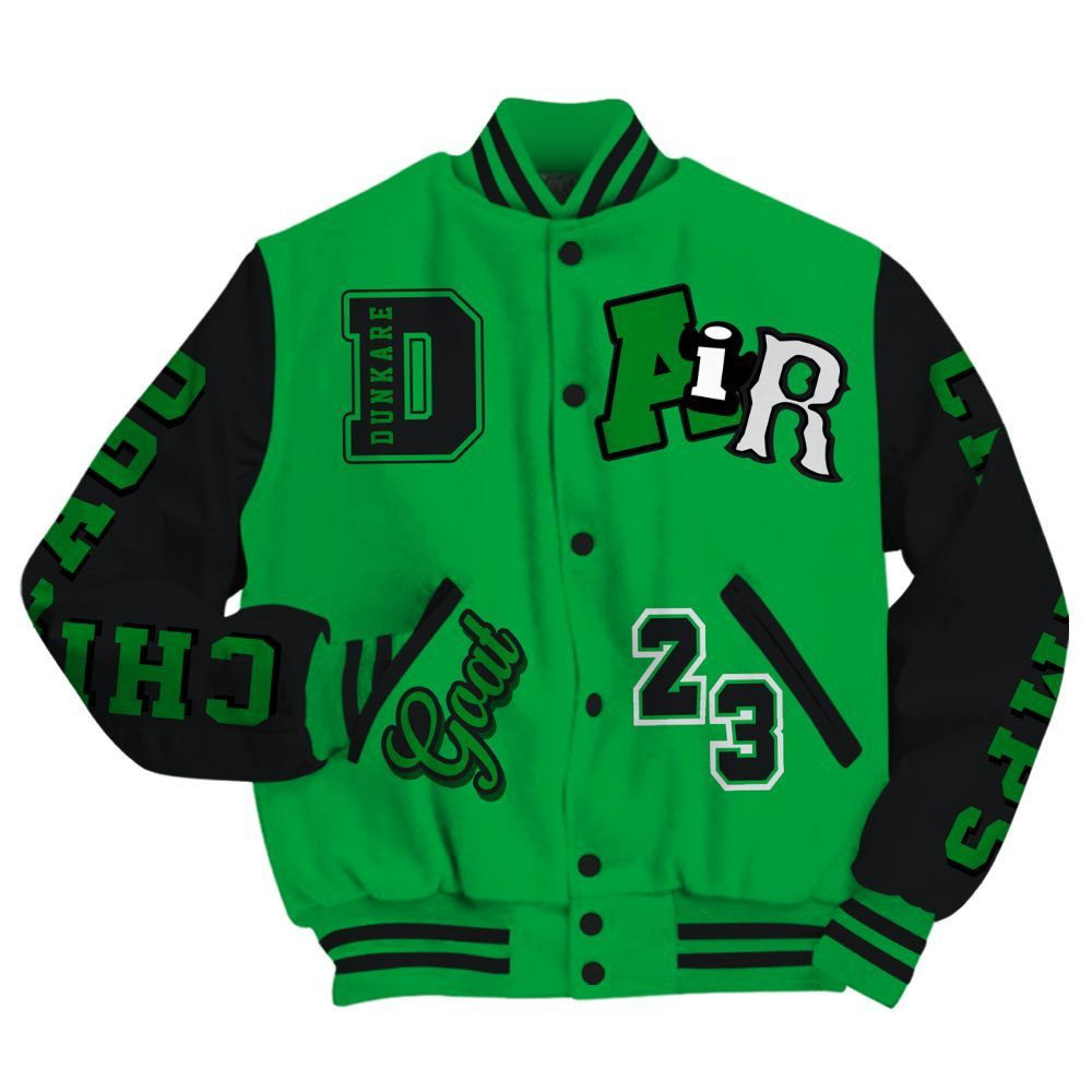 Varsity Jacket To Match Low Lucky Green 1s - AIR Number 23 GOAT All Over Print