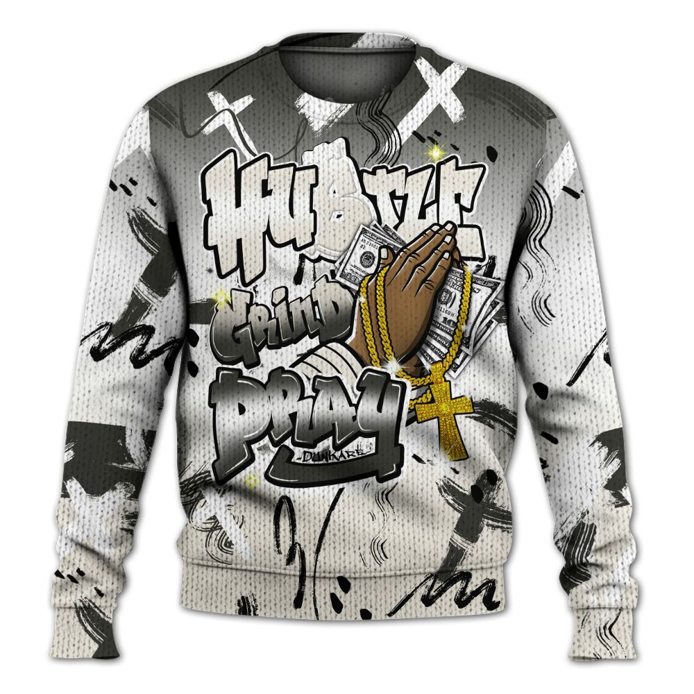 Knitted Sweater To Match Air Max Plus Moonlight Swarovski - Money Hustle Grind Pray