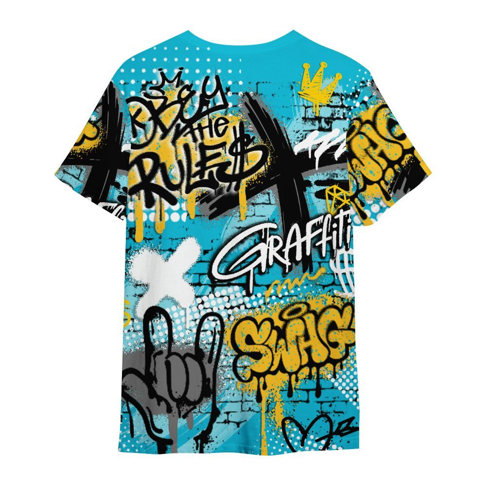 Shirt To Match Retro Aqua 5s - True It Real Graffiti Streetwear All Over Print