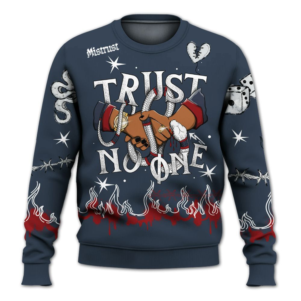 Sweatshirt To Match Retro Olympic 6s - Trust No One Snake-Bite Doodle Crayon All Over Print