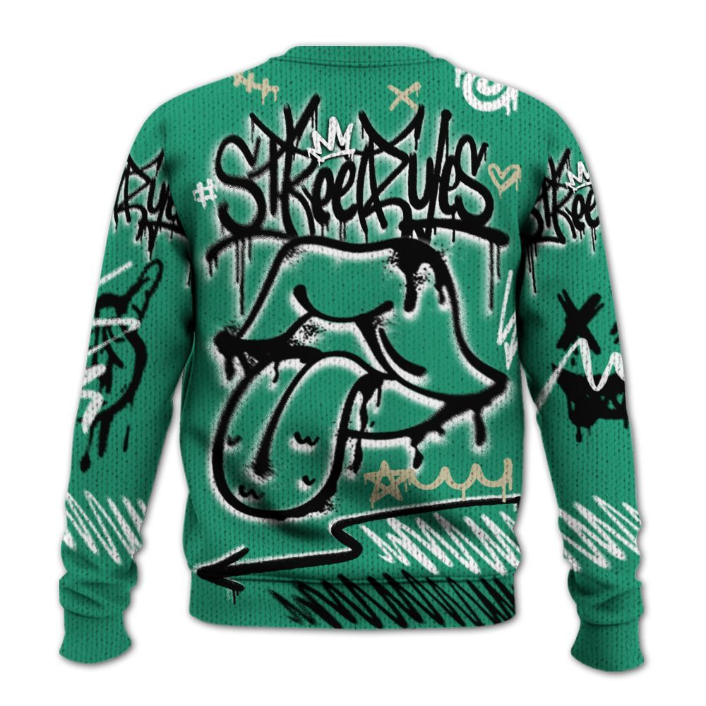 Knitted Sweater To Match Pine Green 4s - Break Rules Streetwear