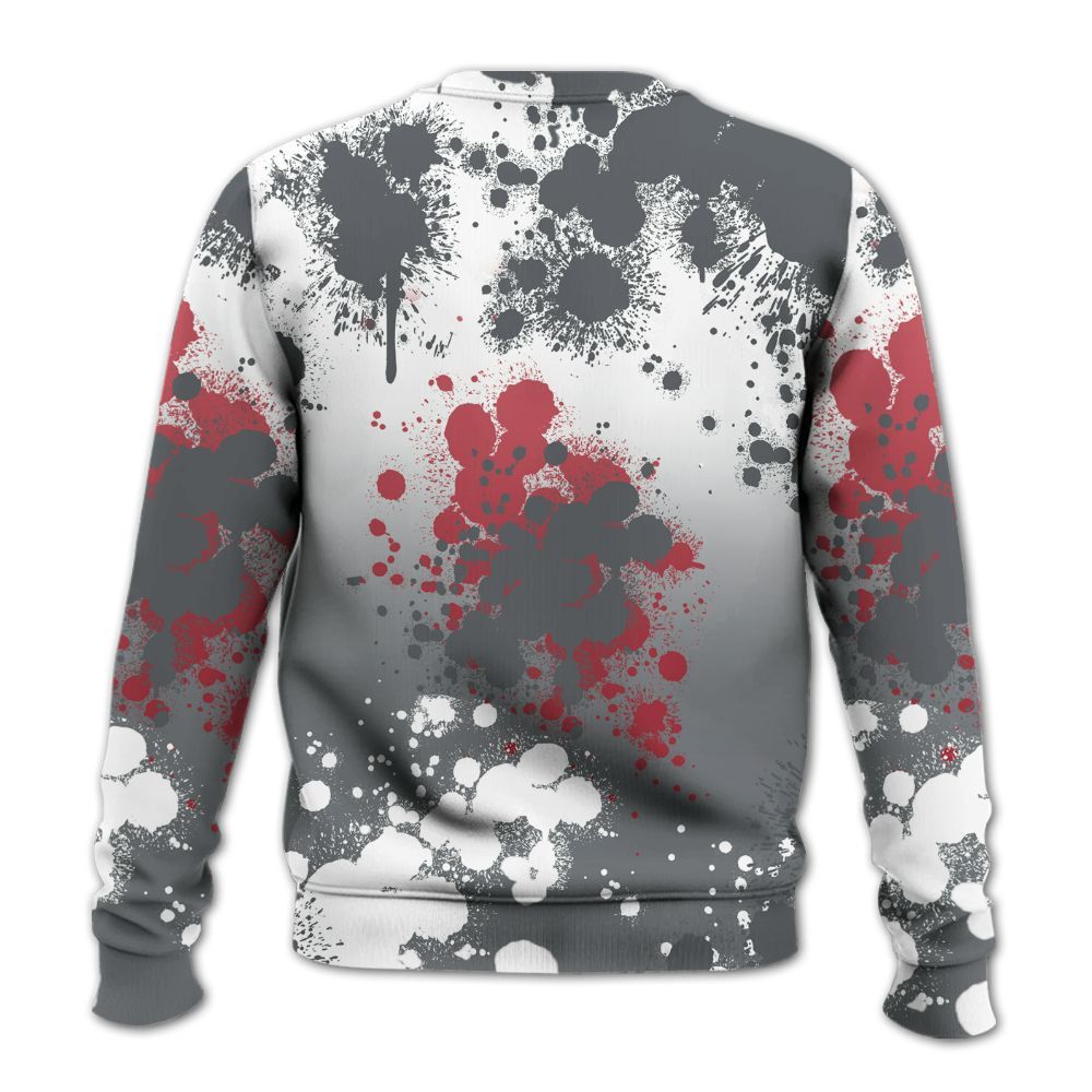 Sweatshirt To Match Retro Fire Red 9s - God Blessed Ink Drip All Over Print