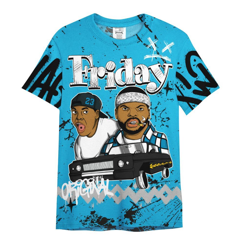 Shirt To Match Black University Blue 2026 14s - Friday Sneaker Crayon All Over Print